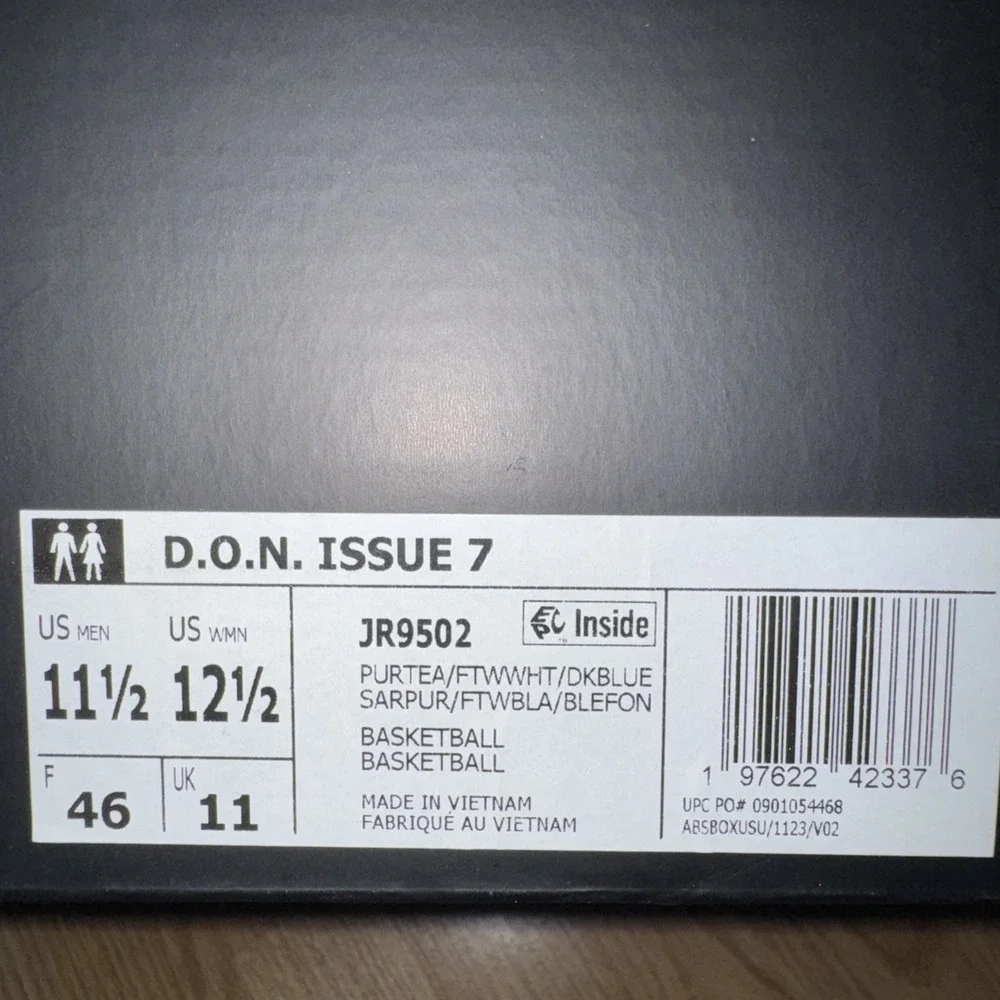 Adidas Men's Teal White Blue D.O.N. Issue 7 Basketball JR9502 Size 11.5 NO BOX